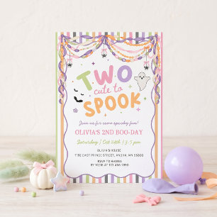 Two Cute To Spook Pink Birthday Invitation