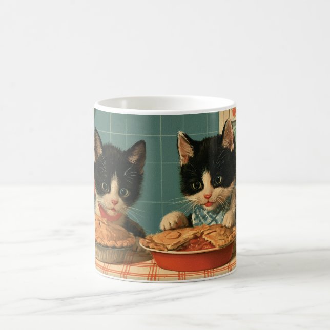 Two Cute Tuxedo Kittens Baking Pies  Coffee Mug (Center)
