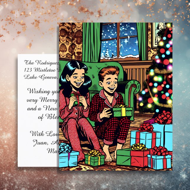 Two Cute Vintage Children Christmas Holiday Postcard (Creator Uploaded)