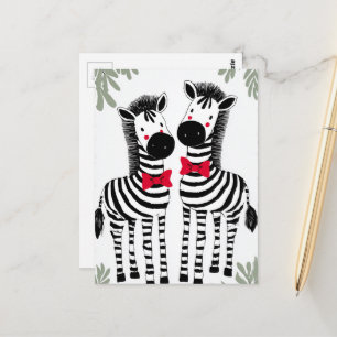 Two Cute Zebras Postcard