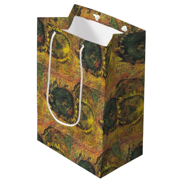 Two cutted sunflowers by Vincent van Gogh Medium Gift Bag (Front Angled)