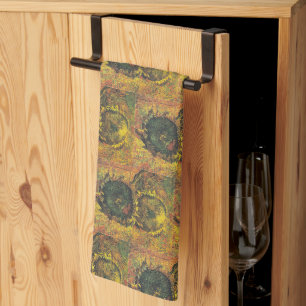Two cutted sunflowers by Vincent van Gogh Tea Towel