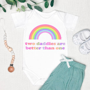Two Daddies are Better than One - Gay Dads Rainbow Baby Bodysuit