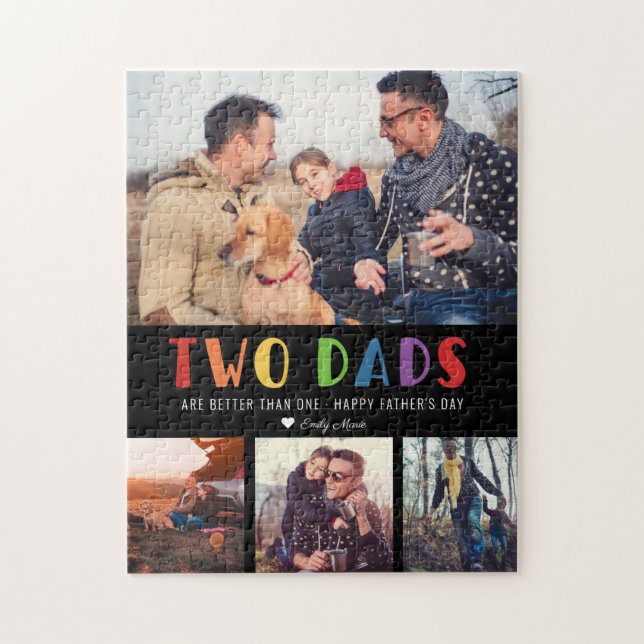 Two Dads Are Better Than One | Father's Day Photo Jigsaw Puzzle (Vertical)