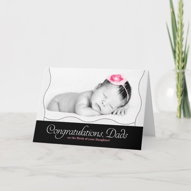 Two Dads Congratulations Birth of a Daughter Card (Front)