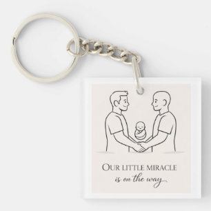Two dads expecting baby-Celebrating LGBTQ Key Ring