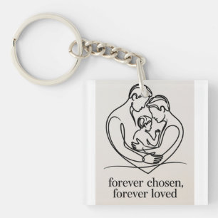 Two dads expecting baby key ring