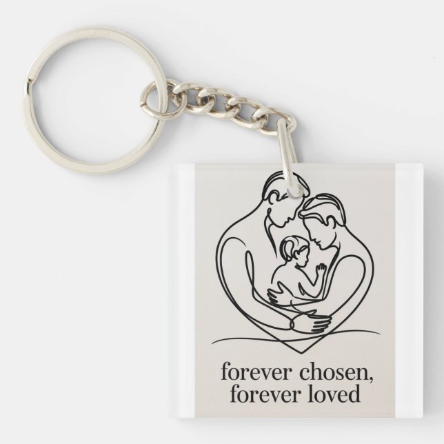 Two dads expecting baby key ring (Front)