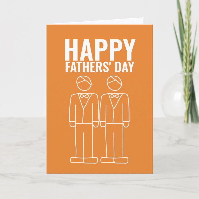 Two Dads Happy Gay Fathers Day Card (Front)