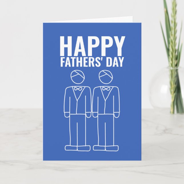 Two Dads Happy Gay Fathers Day Card (Front)
