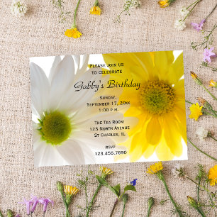 Two Daisies Birthday Party Invitation