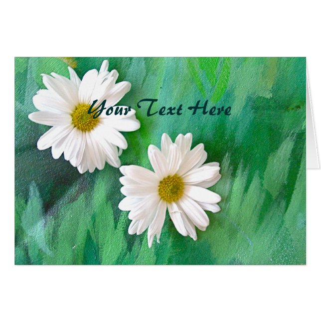 Two Daisies Greeting Note Card (Front Horizontal)