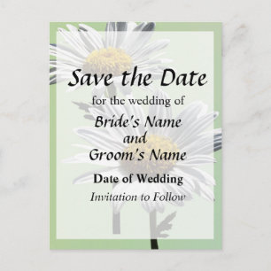Two Daisies in Sunshine Save the Date Announcement Postcard