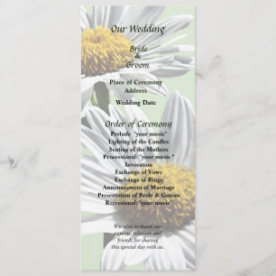 Two Daisies in Sunshine Wedding Program Programme