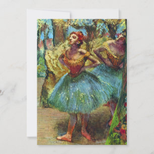 Two Dancers by Edgar Degas, Vintage Ballet Art Invitation