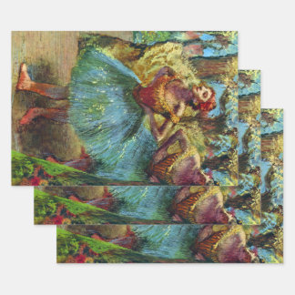 Two Dancers by Edgar Degas, Vintage Ballet Art Wrapping Paper Sheet