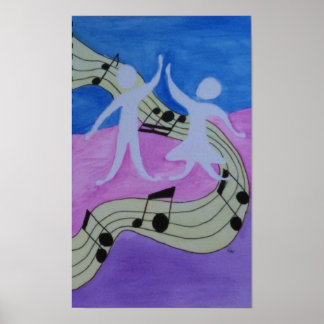 Two Dancers Dance to the Music Poster