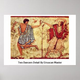 Two Dancers Detail By Etruscan Master Poster