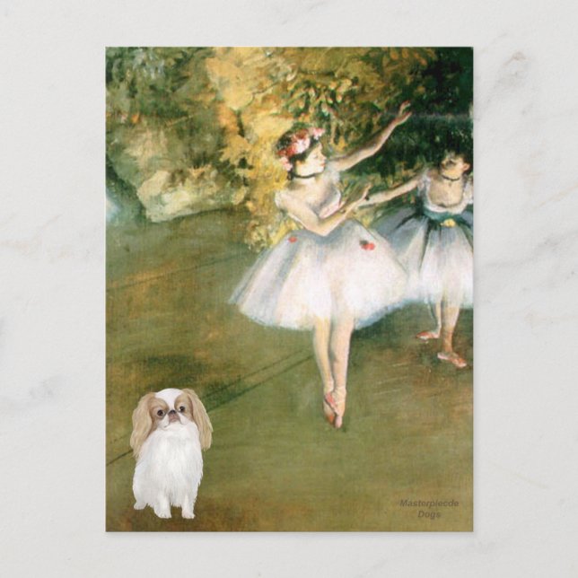 Two Dancers - Japanese Chin (L1) Postcard (Front)