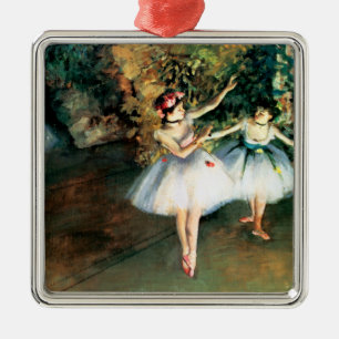 Two Dancers on a Stage by Degas Metal Tree Decoration