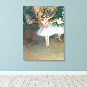 Two Dancers on a Stage by Edgar Degas, Vintage Art Canvas Print