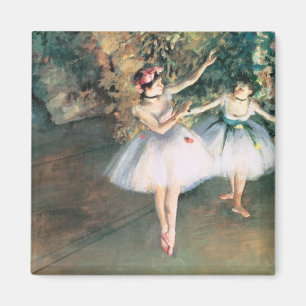 Two Dancers on a Stage by Edgar Degas, Vintage Art Magnet
