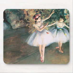 Two Dancers on a Stage by Edgar Degas, Vintage Art Mouse Mat