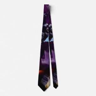 Two Dark Purple Irises Neck Tie