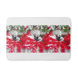 Two Darling Pandas at Christmas Bath Mat