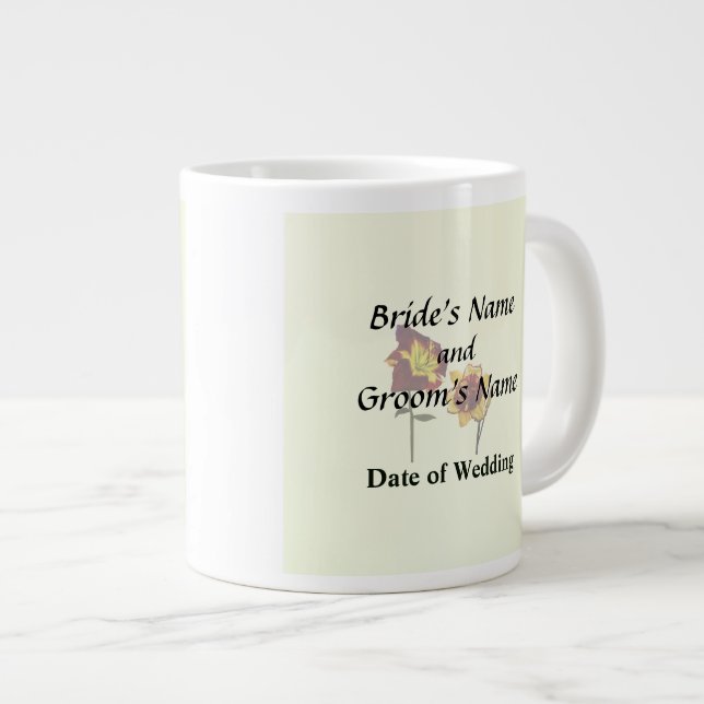 Two Daylilies having a Chat Wedding Products Large Coffee Mug (Front Right)