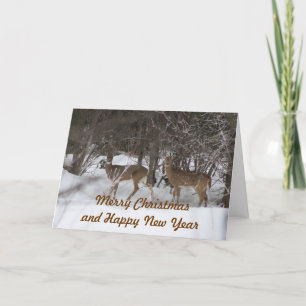 Two deer Christmas card