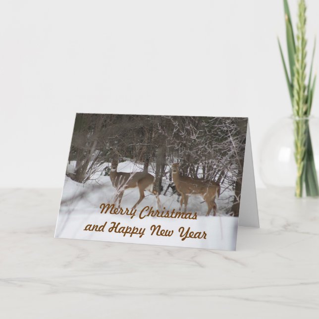 Two deer Christmas card (Front)
