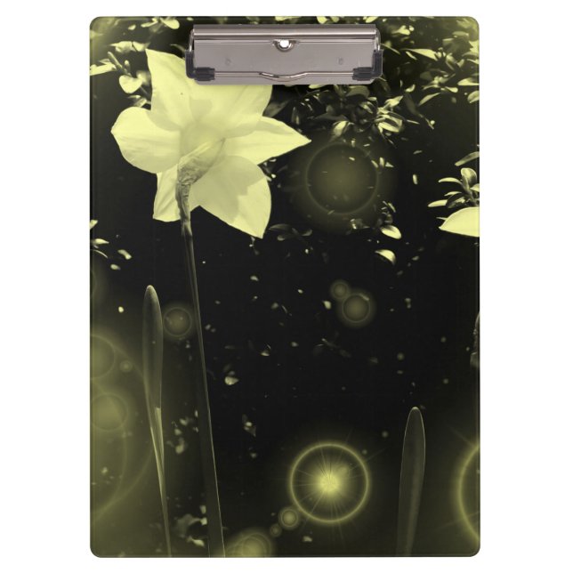 Two delicate flowers in yellow colour clipboard (Front)