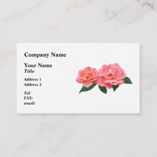 Two Delicate Pink Roses Business Card
