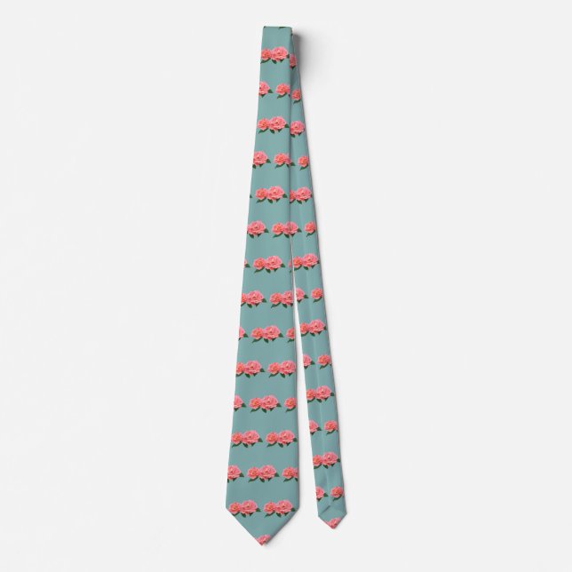 Two Delicate Pink Roses Tie (Front)