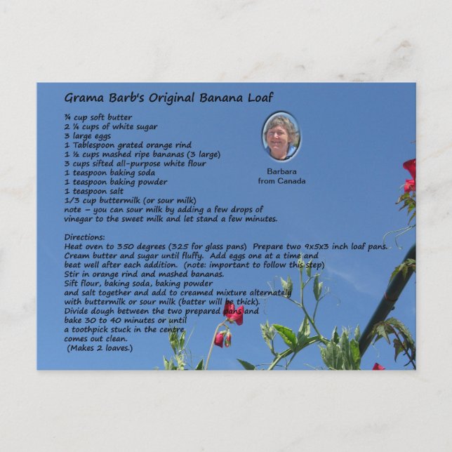 Two Dessert Recipe Card (Front)