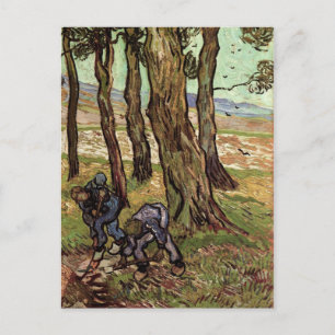 Two Diggers Among Trees, Van Gogh Fine Art Postcard