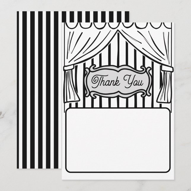 Two Dimensional Comic Style Thank You Card (Front/Back)