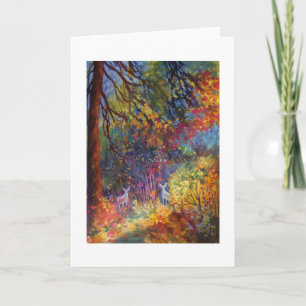 "Two Doe Peeking" Through Autumn Leaves~Yosemite Card