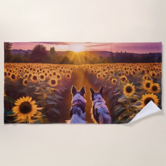 Two dog pals beach towel
