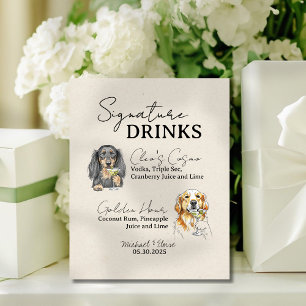 Two Dog Wedding Signature Drinks Bar Sign