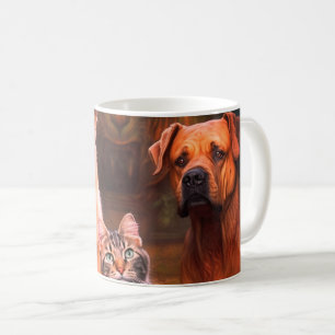 Two Dogs and a Cat Coffee Mug