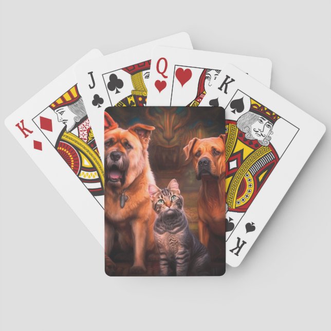 Two Dogs and A Cat Playing Cards (Back)