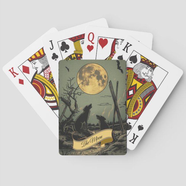 Two Dogs and the Moon Playing Cards (Back)