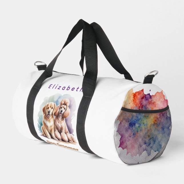 Two Dogs Groomer Personalised Duffle Bag (Right Corner)