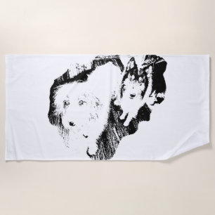 Two Dogs, One Bond  Beach Towel