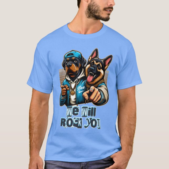 two dogs rocking tee design girl (Front)