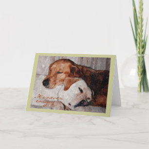 Two Dogs Snuggling, Pet Loss Sympathy Card