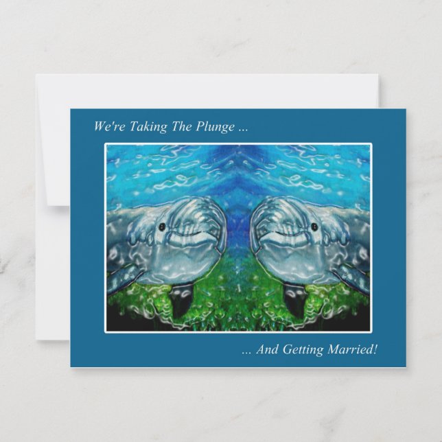 Two Dolpings: We're Taking The Plunge: Wedding Save The Date (Front)