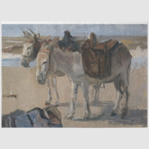 Two Donkeys (by Isaac Israels) Tissue Paper